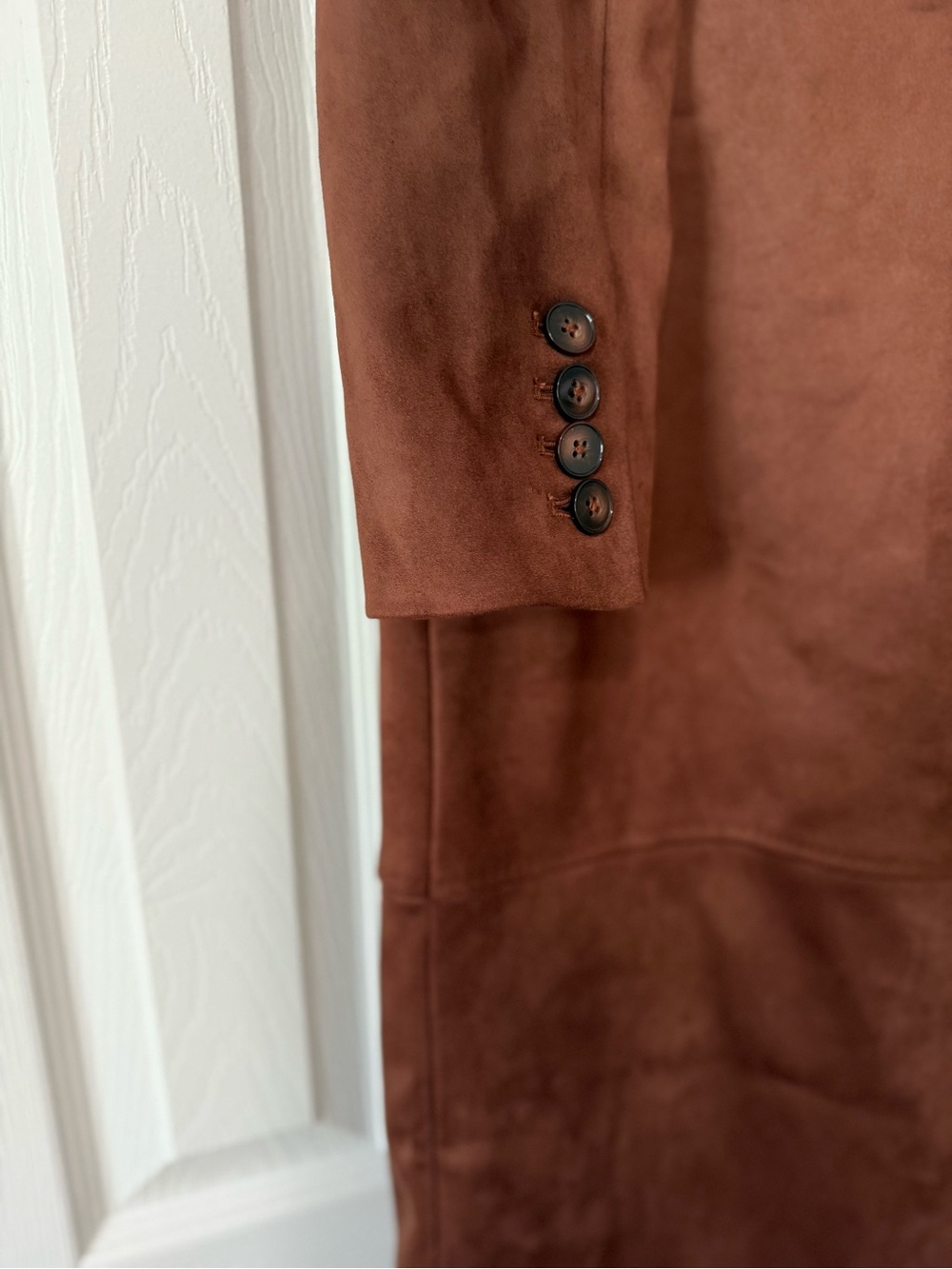 LE BOP Maisie Faux Suede Jacket size Medium Cappuccino - Picture 6 of 7